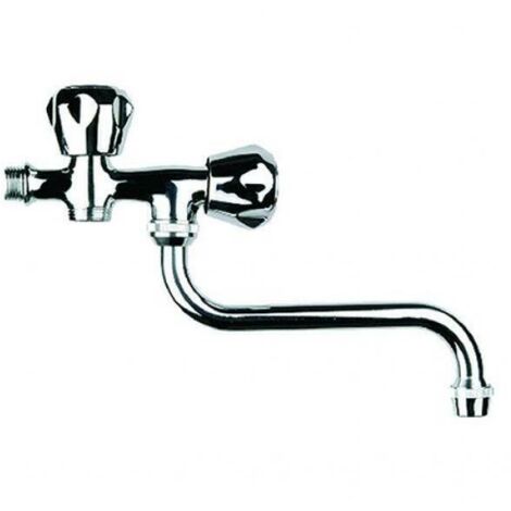 Rubinetto snodo per lavello ottone cromato attacco lavatrice scarico 1 - 2"