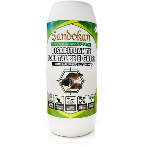 Sandokan Disabituante Topi Talpe Ratti 1 kg Granulare Repellente Ratti Topi Talpe