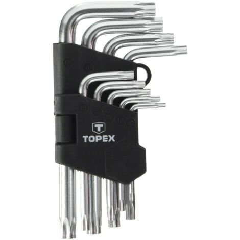 Topex Serie Chiavi Torx  9 Pz Misure Mm T10-15-20-25-27-30-40-45-50.