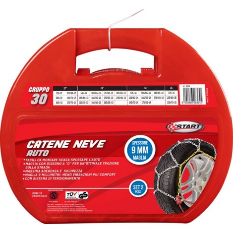 Set due pezzi catene da neve spessore 9mm Gruppo 30