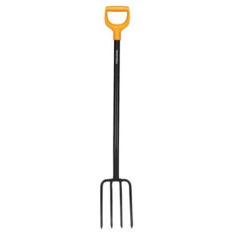 Fiskars Solid forca con denti a punta L 122 cm in FiberComp e acciaio 4 rebbi per giardino cortile prato suolo