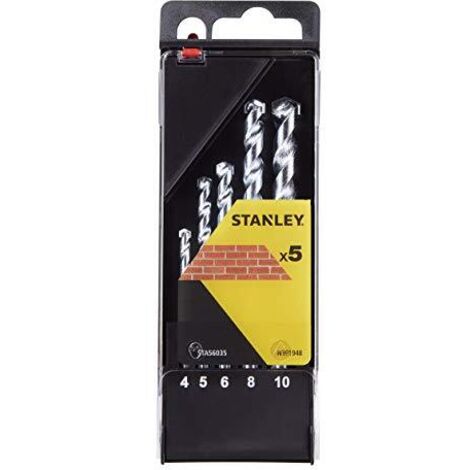 Punte per muro Stanley 5 pezzi diametro da 4 a 10 mm