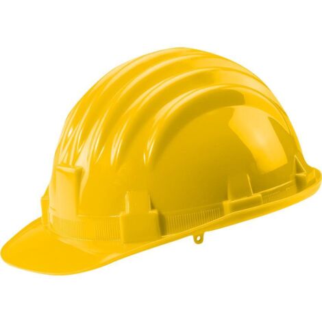 Elmetto casco protettivo da lavoro omologato CE-EN397 in polipropilene con parasudore colore giallo antinfortunistica