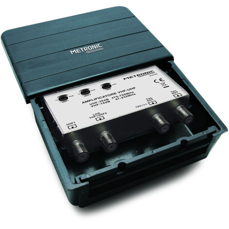 Amplificatore TV da esterno. 2 ingressi/2 uscite - METRONIC PROFESSIONA
