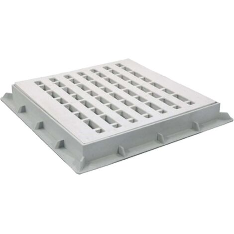 Chiusino pedonabile in polipropilene con griglia completo di telaio -20 x 20 cm