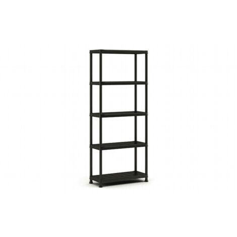 Scaffale in Plastica 5 Ripiani Componibile 32 x 75 x 176 cm