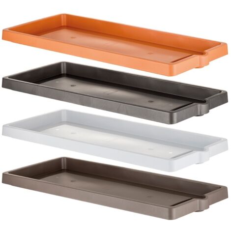 SOTTOVASO PER FIORIERA RETTANGOLARE cm 60 x 25 x 3,4 - cotto chiaro