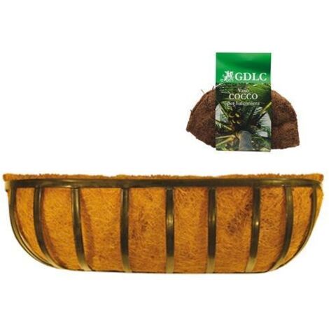 Balconiera Fioriera Gdlg Fibra Cocco Rettangolare Struttura Ferro 60Cm Conf. 6Pz