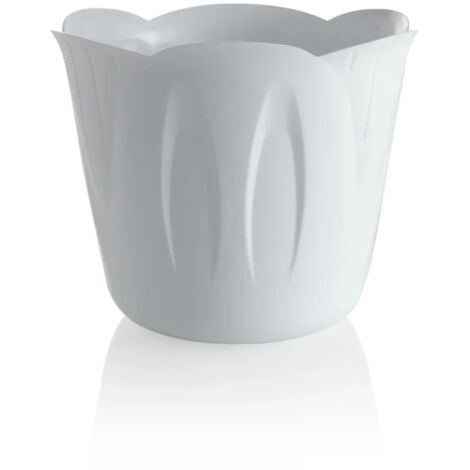 VASO TONDO Ø 15 x h.12 cm - Lt. 1 - bianco (1/4)