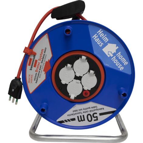 AVVOLGICAVO PROLUNGA ELETTRICA MT 50 4 PRESE SISTEMA BRETEC BRENNENSTUHL (26321)