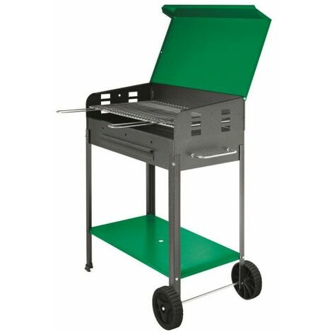 BARBECUE BBQ CON GRIGLIA RUOTE COPERCHIO CARBONELLA DA CAMPEGGIO GIARDINO 51219