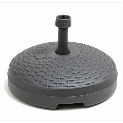 Base in plastica per ombrellone da giardino e mare, effetto Rattan 45 cm -Nero
