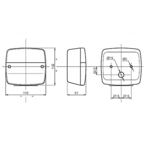 COPPIA FANALE FARO POSTERIORE TRATTORE CARRELLO RIMORCHIO A LED