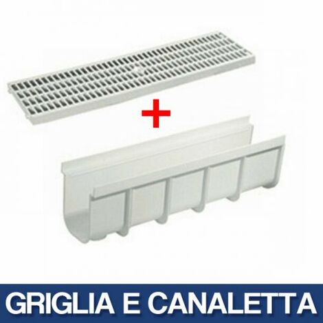 GRIGLIA PLASTICA CM.13X50 ANTITACCO CANALETTA CM 50X14 H DRENAGGIO ACQUA 25129V GRIGLIA E CANALETTA (25129/1)