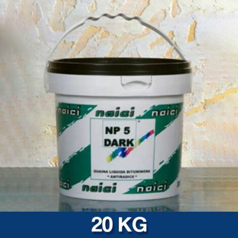 GUAINA LIQUIDA IMPERMEABILIZZANTE PER TETTI MURI ANTIRADICE NP 5 DARK 16919V KG 20 (21950)
