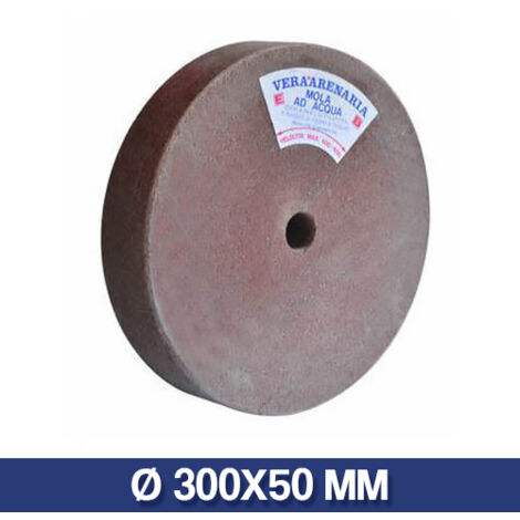 MOLA AD ACQUA PIETRA ARENARIA ROSSA PER AFFILARE COLTELLI FORBICI RONCOLA 14717V D MM 300X50 (14720)