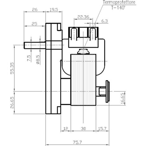 Motore girarrosto KENTA 2 rpm, 23 Watt.