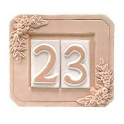 NUMERO CIVICO IN TERRACOTTA CORNICE PER NUMERO CIVICO 1 2 3 POSTI 00762V  P.NUMERO 2 POSTI (00765)