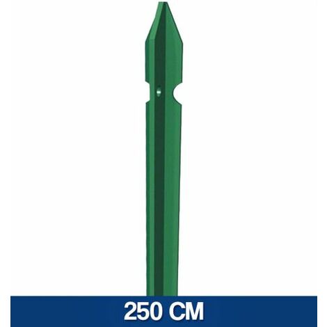 PALO PALETTO FERRO PLASTIFICATO VERDE PALETTI A T PER RECINZIONE RETE 16956V 250 (22083)