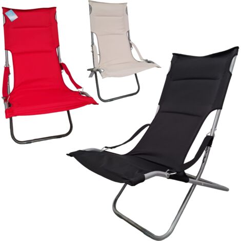 Sedia canapone pieghevole imbottito regolabile da giardino balcone e spiaggia Nido - Red