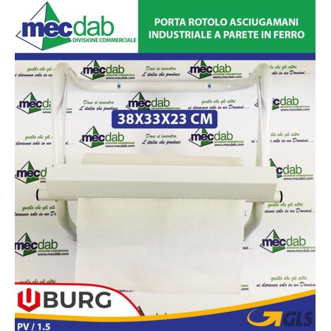 Wiltec Portarotolo Da Muro In Metallo – Dispenser Per Carta Fino A 34 Cm Di Diametro, Per Cucina, Officina E Laboratorio, Montaggio Facile