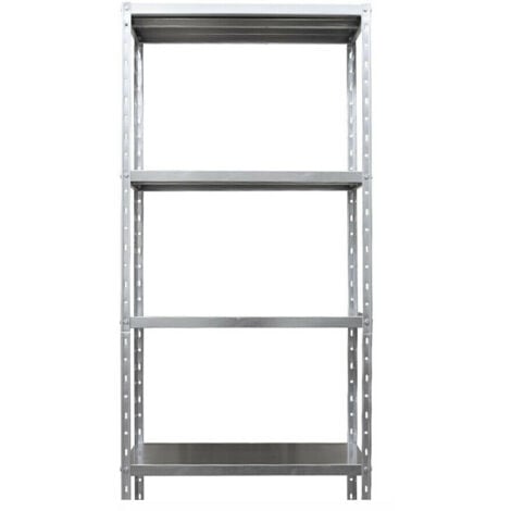 SCAFFALE METALLO IN ACCIAIO ZINCATO 4 PIANI CM 75X30XH150 RESISTENTE (51342)