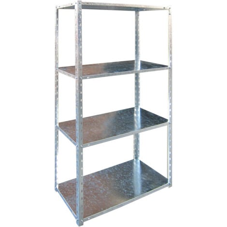 SCAFFALE METALLO IN ACCIAIO ZINCATO 4 PIANI CM 75X30XH150 RESISTENTE (51342)