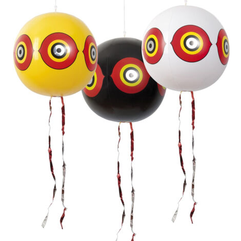 SET 3 PALLONI SPAVENTAPASSERI GONFIABILI PALLONCINI DISSUASORI VOLATILI (31708)