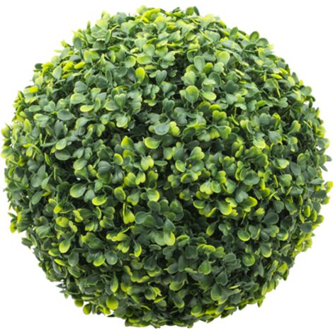 Papillon – Sfera di bosso artificiale 28 cm verde – Foglie sparse effetto naturale – Lavabile e resistente ai raggi UV – Per terrazzi e giardini (1/4)