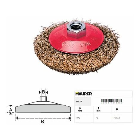 SPAZZOLA CONICA PER SMERIGLIATRICE FLEX D 100 MAURER (22594)