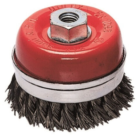 Spazzola a Tazza per Smerigliatrice Filo Ritorto 0,5 mm 125X33 mm Filetto 14Ma