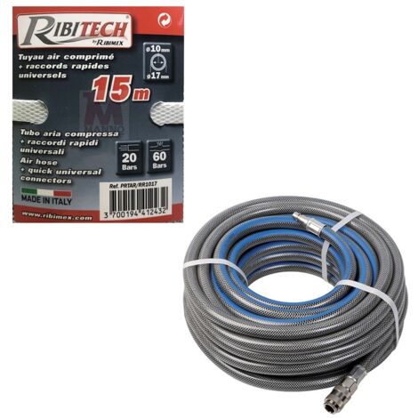 TUBO ARIA IN PVC CON RACCORDO RAPIDO UNIVERSALE ø 10 mm x 17 mm 15MT RIBIMEX
