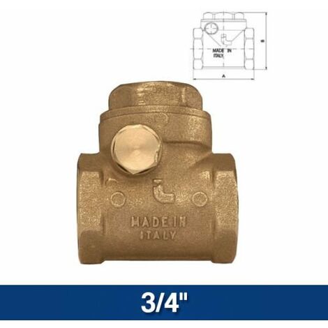 VALVOLA DI RITEGNO NON RITORNO CLAPET ITAP OTTONE RACCORDO PER IMPIANTO (11389V) 3/4" (11390)