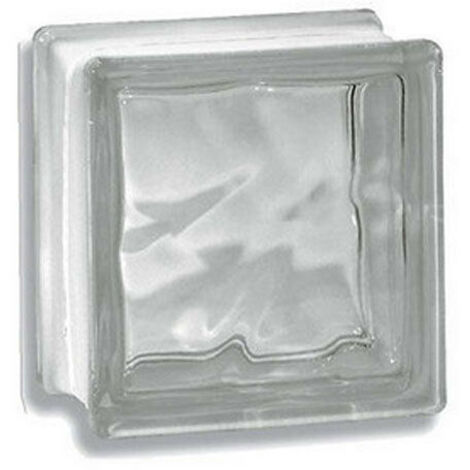 VETROCEMENTO VETROMATTONE VETRO ONDULATO TRASPARENTE CM 19X19X8 (28984)