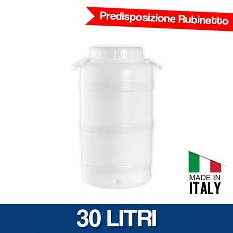 FUSTO CONTENITORE BIDONE BOCCA LARGA ALIMENTI ACQUA VINO LATTE 10 25 50LT 31031V 30 (27323)