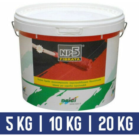 GUAINA LIQUIDA NAICI NP5 FIBRATA IMPERMEABILIZZANTE PER TERRAZZI GRIGIO 36724V 5 KG (36724)