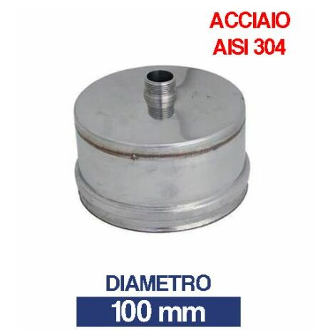 TAPPO SCARICO CONDENSA ACCIAIO INOX TUBO STUFA PELLET CAMINO CANNA FUMARIA24431V 100 (24571)