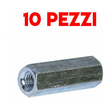 MANICOTTO DADO DI GIUNZIONE BARRA FILETTATA VARI DIAMETRI - 10 PEZZI 28497V Ø 8x30 mm (23052)
