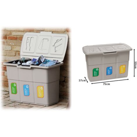 CONTENITORE PATTUMIERA BIDONE RACCOLTA DIFFERENZIATA 75 LT 3 SCOMPARTI 50013