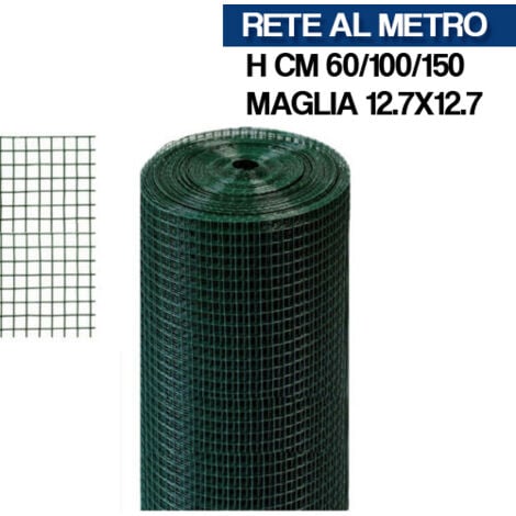 Rete metallica plastificata elettrosalda ta per recinzione maglia 50x75, un  un, altezza rete: h- cm 150