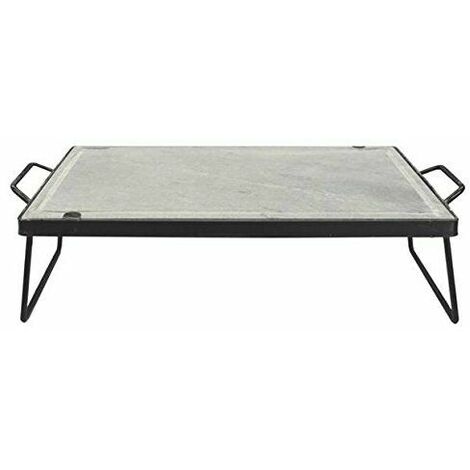 BISTECCHIERA PIASTRA IN PIETRA OLLARE NATURALE CON TELAIO MANICI E PIEDI 34149V CM 25X40 (34151)