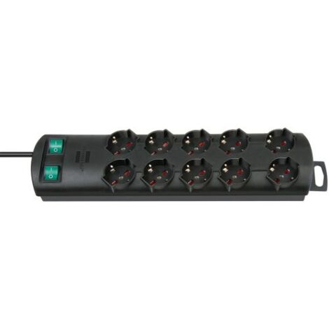 MULTIPRESA CIABATTA PRESA CON 2 INTERRUTTORI 10 POSTI BIPASSO + SCHUKO (31187)