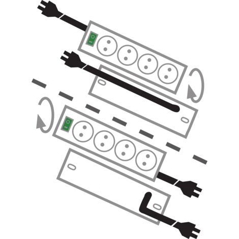 MULTIPRESA CIABATTA PRESA CON 2 INTERRUTTORI 10 POSTI BIPASSO + SCHUKO (31187)