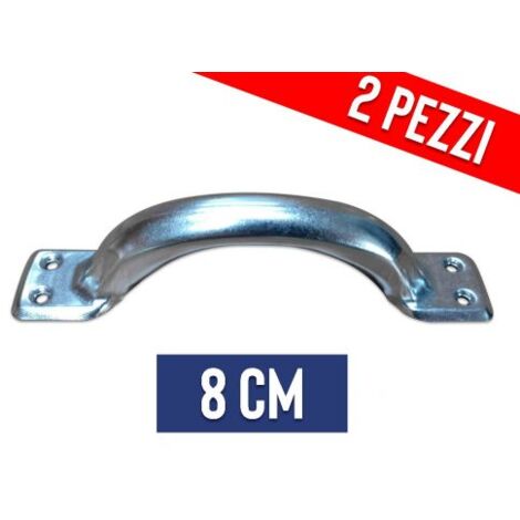 MANIGLIA IMBUTTITA PER MOBILE IN ACCIAIO ZINCATO 2 PEZZI 12587V CM 8 (12587)