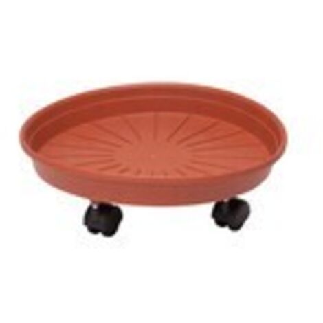 SOTTOVASO MARGHERITA C/RUOTE 55X8HCM TERRACOTA