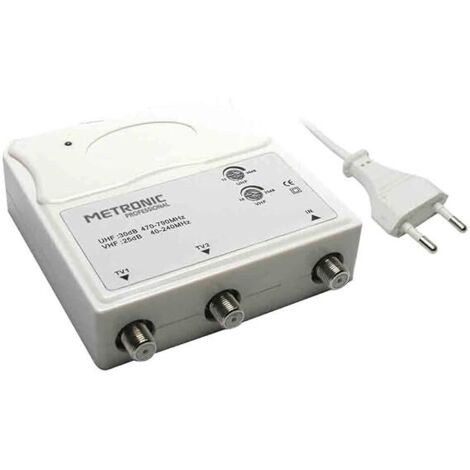 AMPLIFICATORE INTERNO 1 IN/2 OUT 1 ingresso UHF/VHF - 2 uscite TV