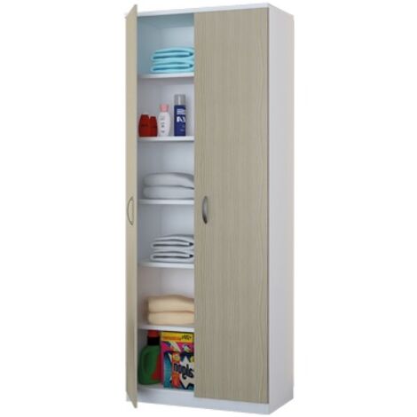 ARMADIO COLONNA TUTTOPIANI BIANCO/OLMO NOBILITATO MELAMINICO CM.72X36X186 (1/5)