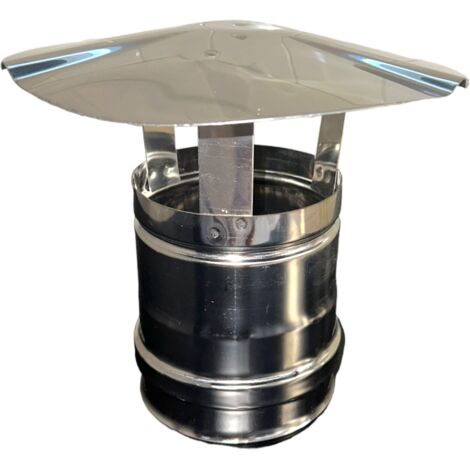 Fumaiolo fisso cappello cinese inox Ø14 cm – Acciaio AISI 304 – Ideale per zone poco ventilate