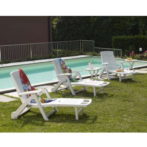LETTINO RESINA PIEGHEVOLE SMERALDO BIANCO CON RUOTE (53503)