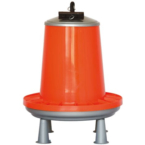 Mangiatoia a tramoggia 5 kg per polli – Cono colorato, griglia e piedini antispreco (1/2)
